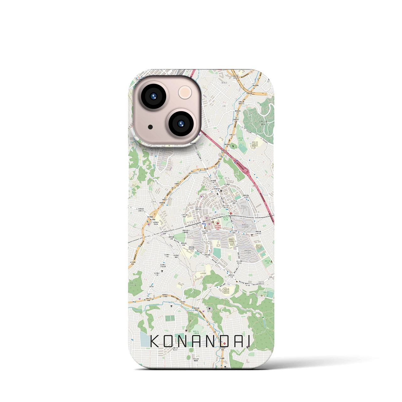 【港南台(神奈川県)】地図柄iPhoneケース(バックカバータイプ)