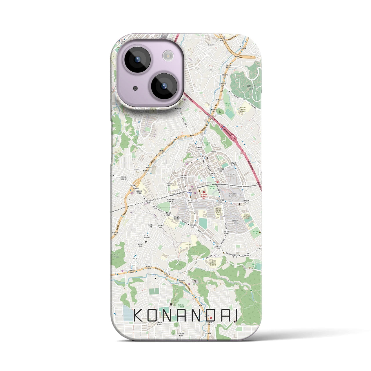 【港南台(神奈川県)】地図柄iPhoneケース(バックカバータイプ)