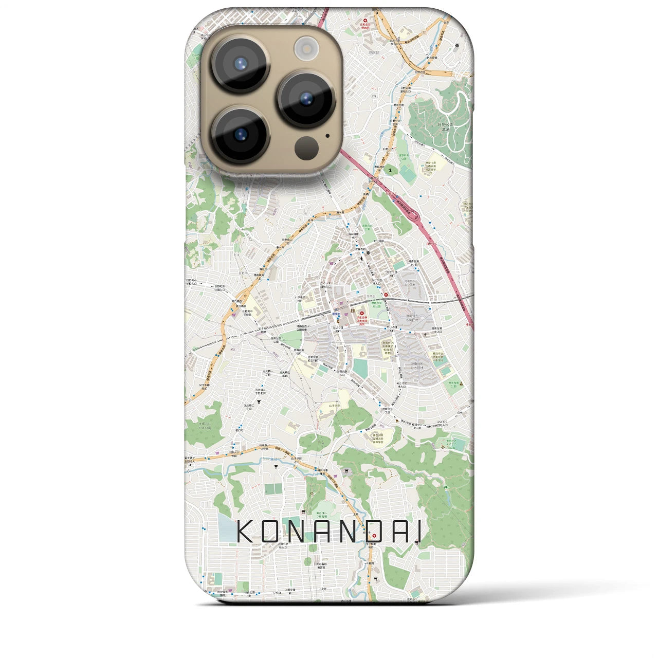 【港南台(神奈川県)】地図柄iPhoneケース(バックカバータイプ)