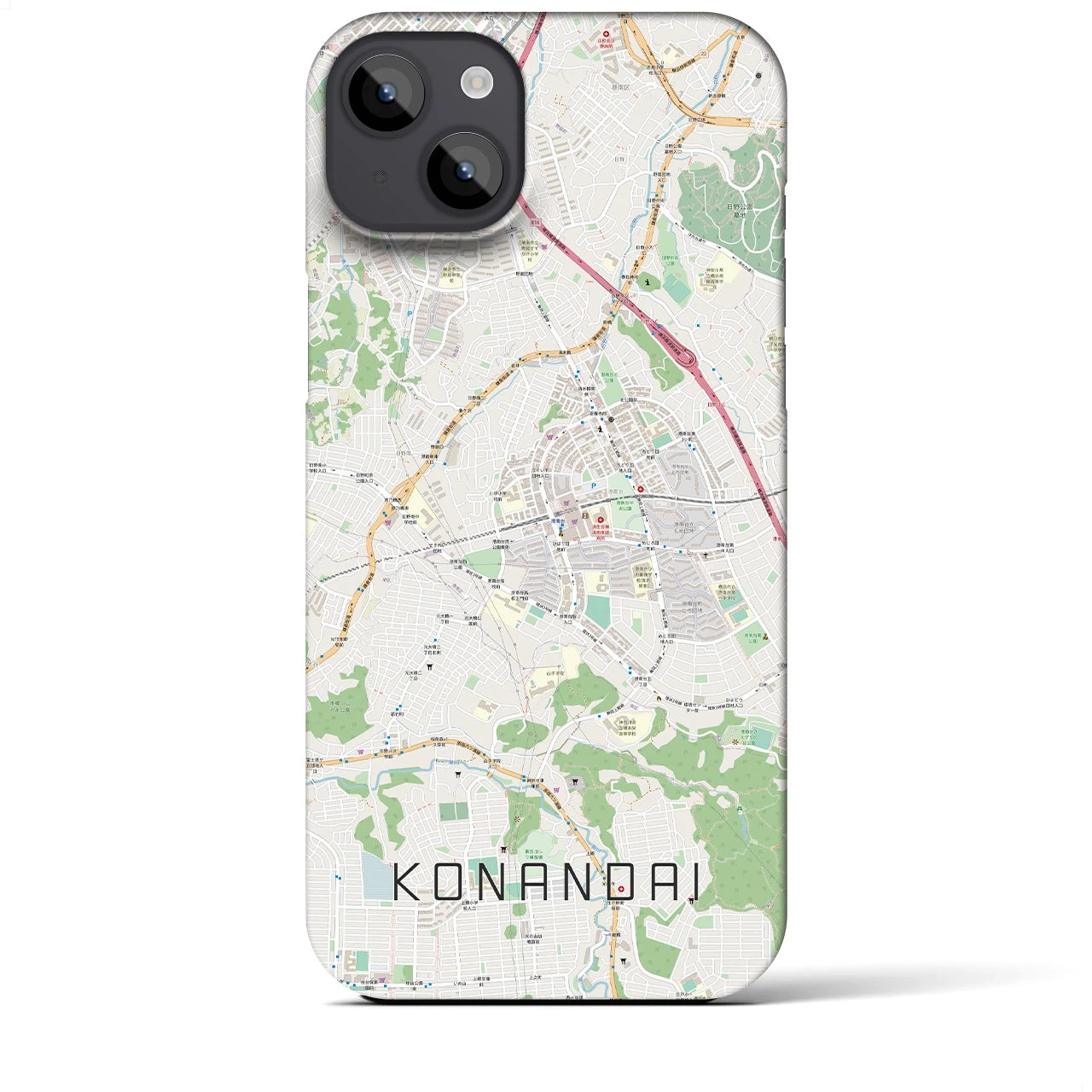 【港南台(神奈川県)】地図柄iPhoneケース(バックカバータイプ)