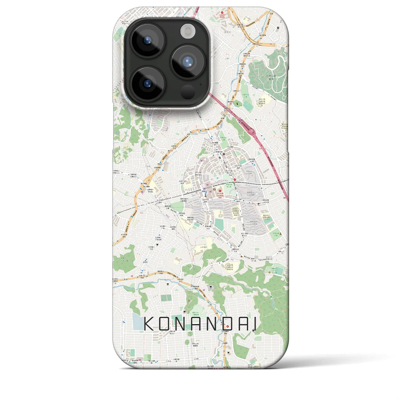 【港南台(神奈川県)】地図柄iPhoneケース(バックカバータイプ)