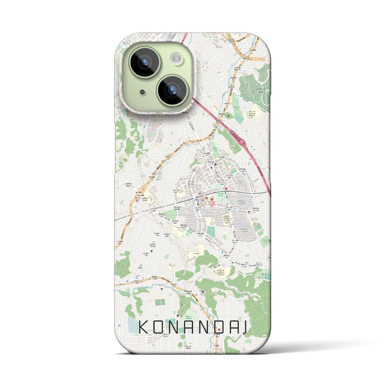 【港南台(神奈川県)】地図柄iPhoneケース(バックカバータイプ)