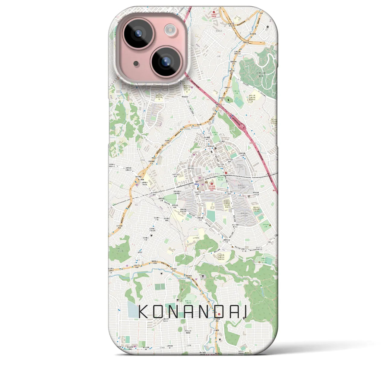 【港南台(神奈川県)】地図柄iPhoneケース(バックカバータイプ)