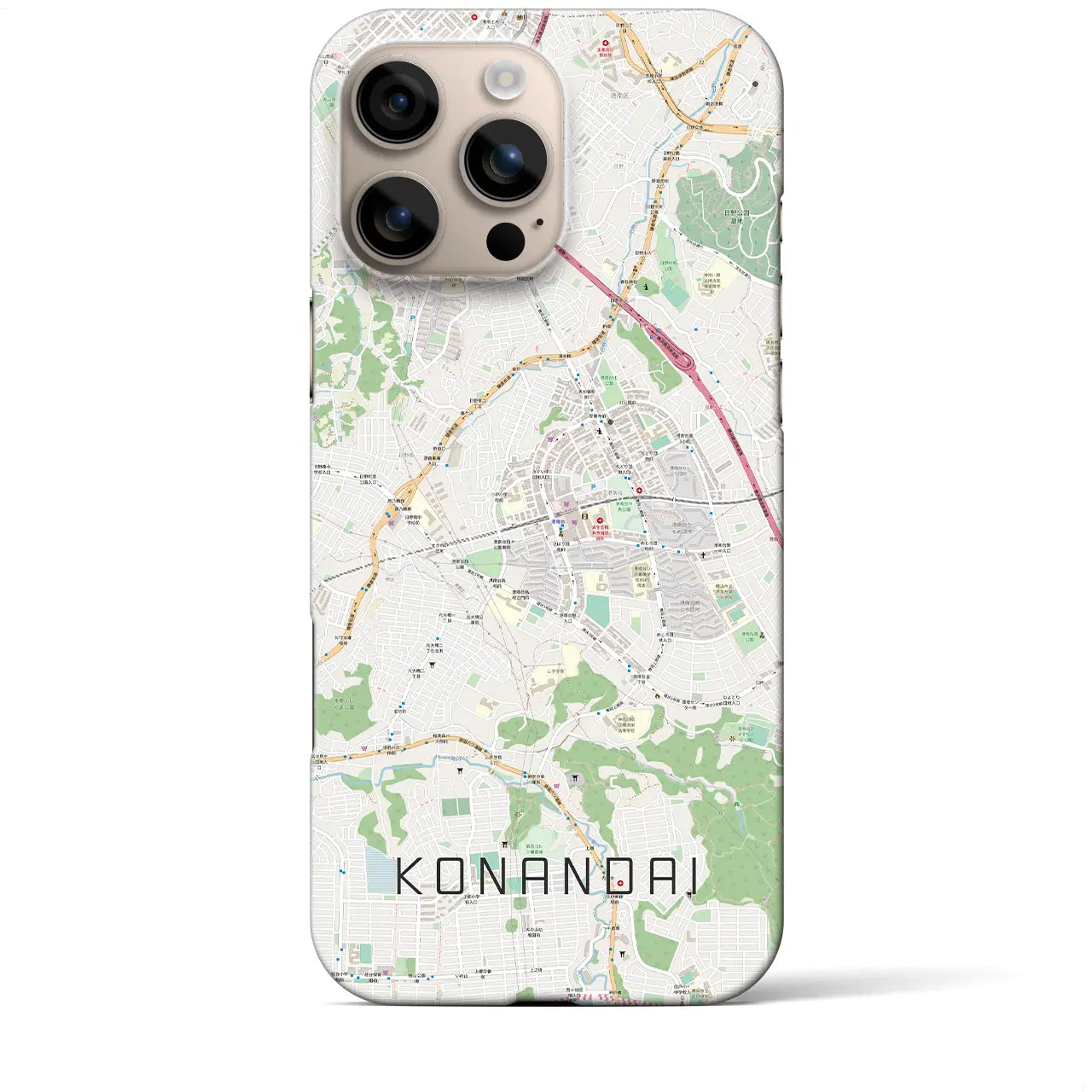 【港南台(神奈川県)】地図柄iPhoneケース(バックカバータイプ)