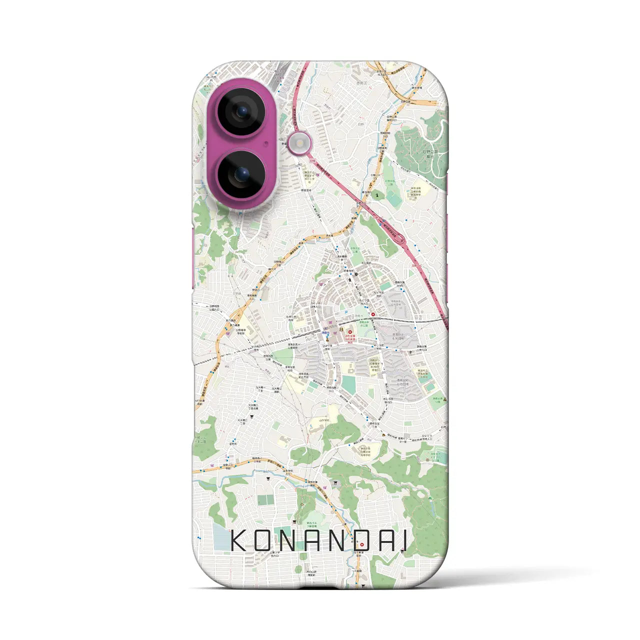 【港南台(神奈川県)】地図柄iPhoneケース(バックカバータイプ)
