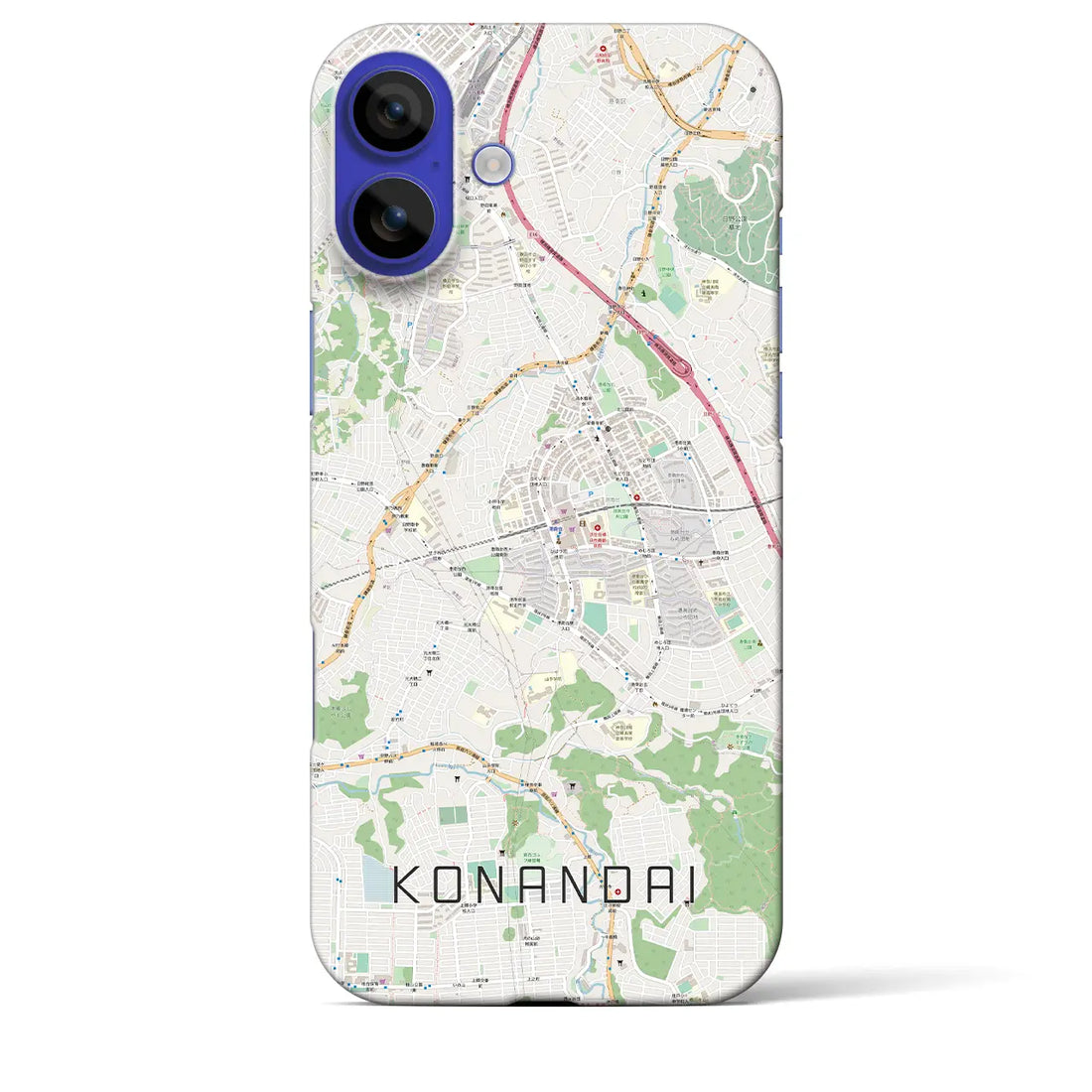【港南台(神奈川県)】地図柄iPhoneケース(バックカバータイプ)ナチュラル・iPhone 16 Pro Max 用