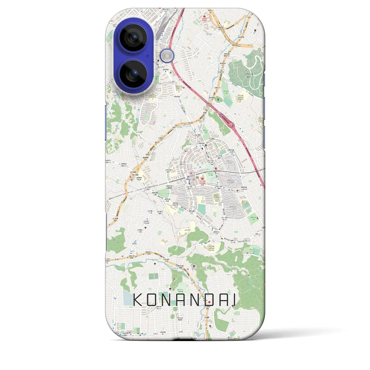 【港南台(神奈川県)】地図柄iPhoneケース(バックカバータイプ)ナチュラル・iPhone 16 Pro Max 用