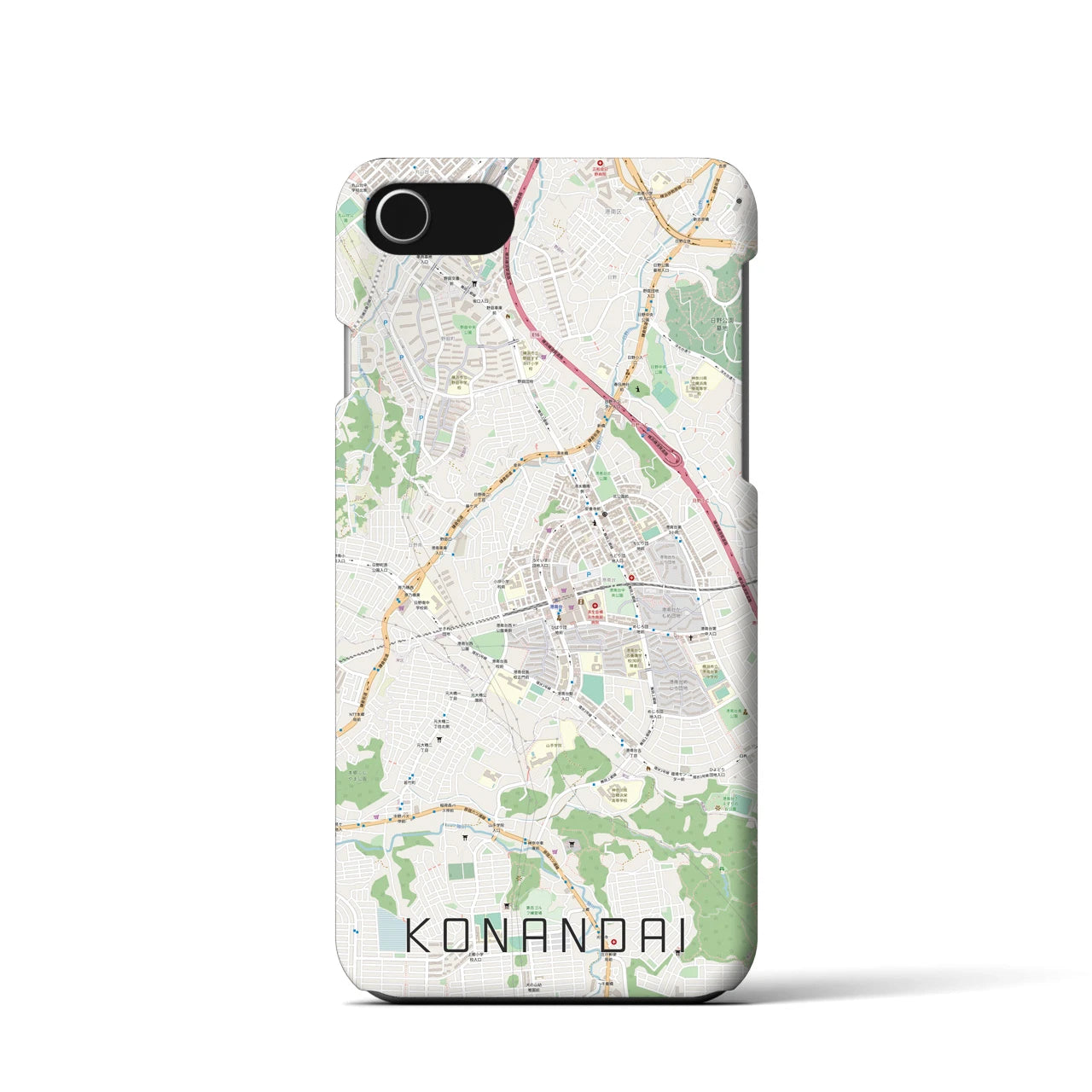 【港南台(神奈川県)】地図柄iPhoneケース(バックカバータイプ)