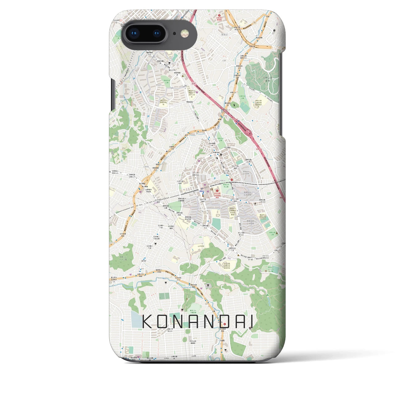【港南台(神奈川県)】地図柄iPhoneケース(バックカバータイプ)