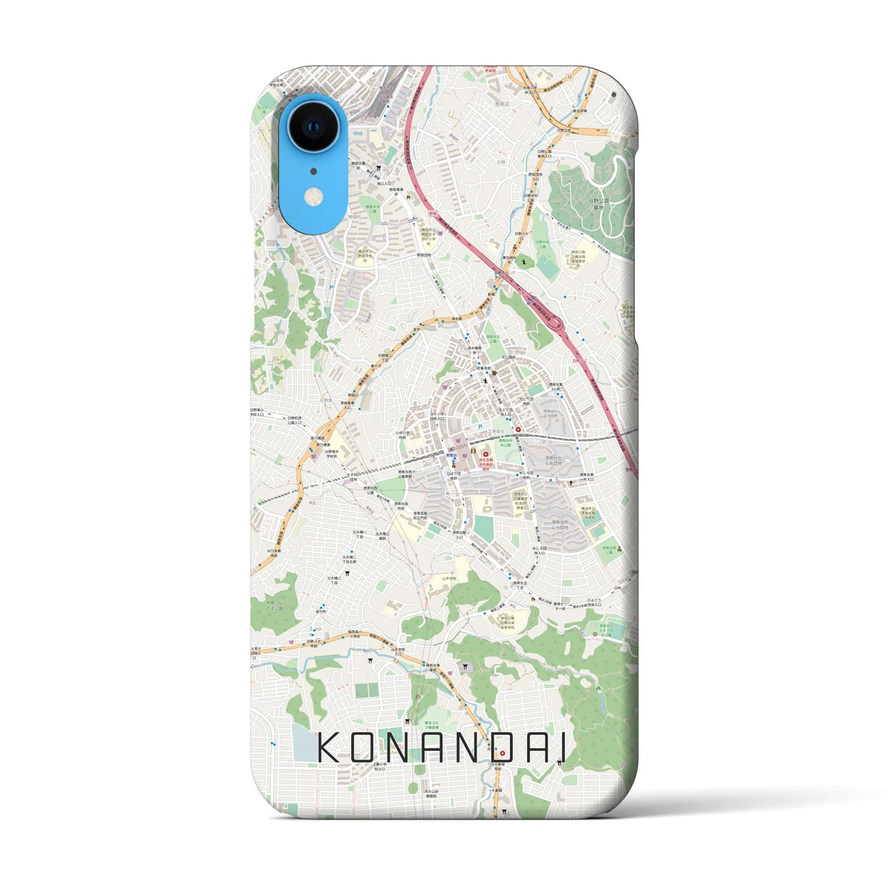 【港南台(神奈川県)】地図柄iPhoneケース(バックカバータイプ)