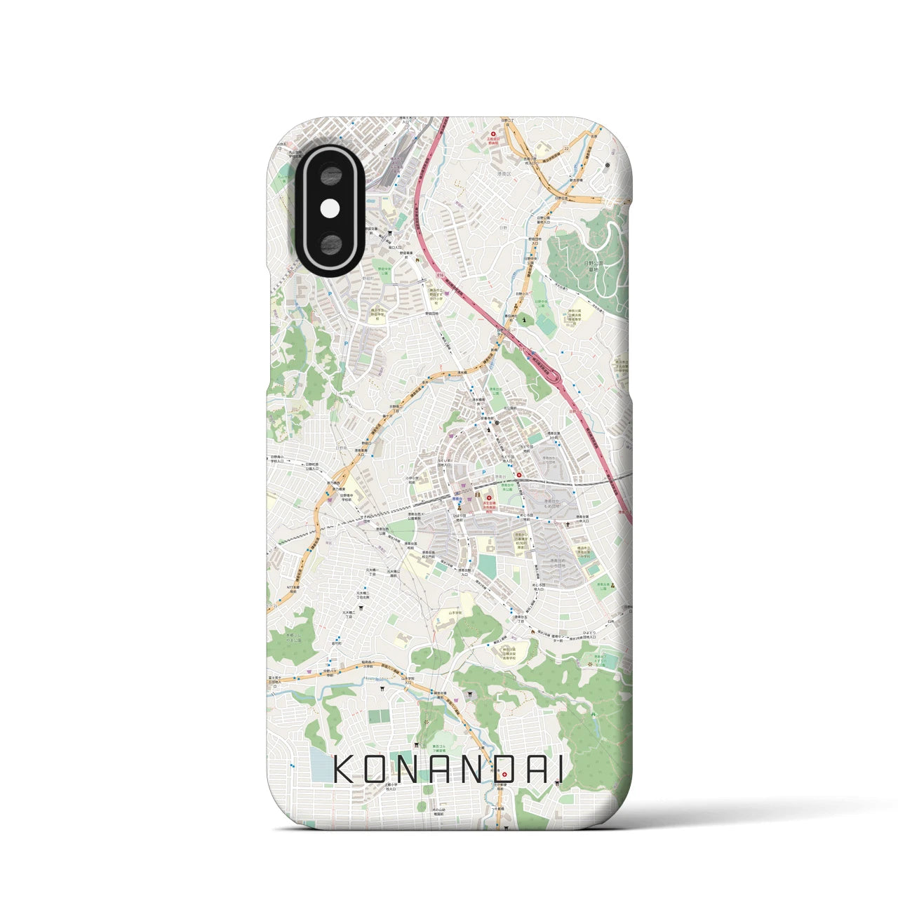 【港南台(神奈川県)】地図柄iPhoneケース(バックカバータイプ)