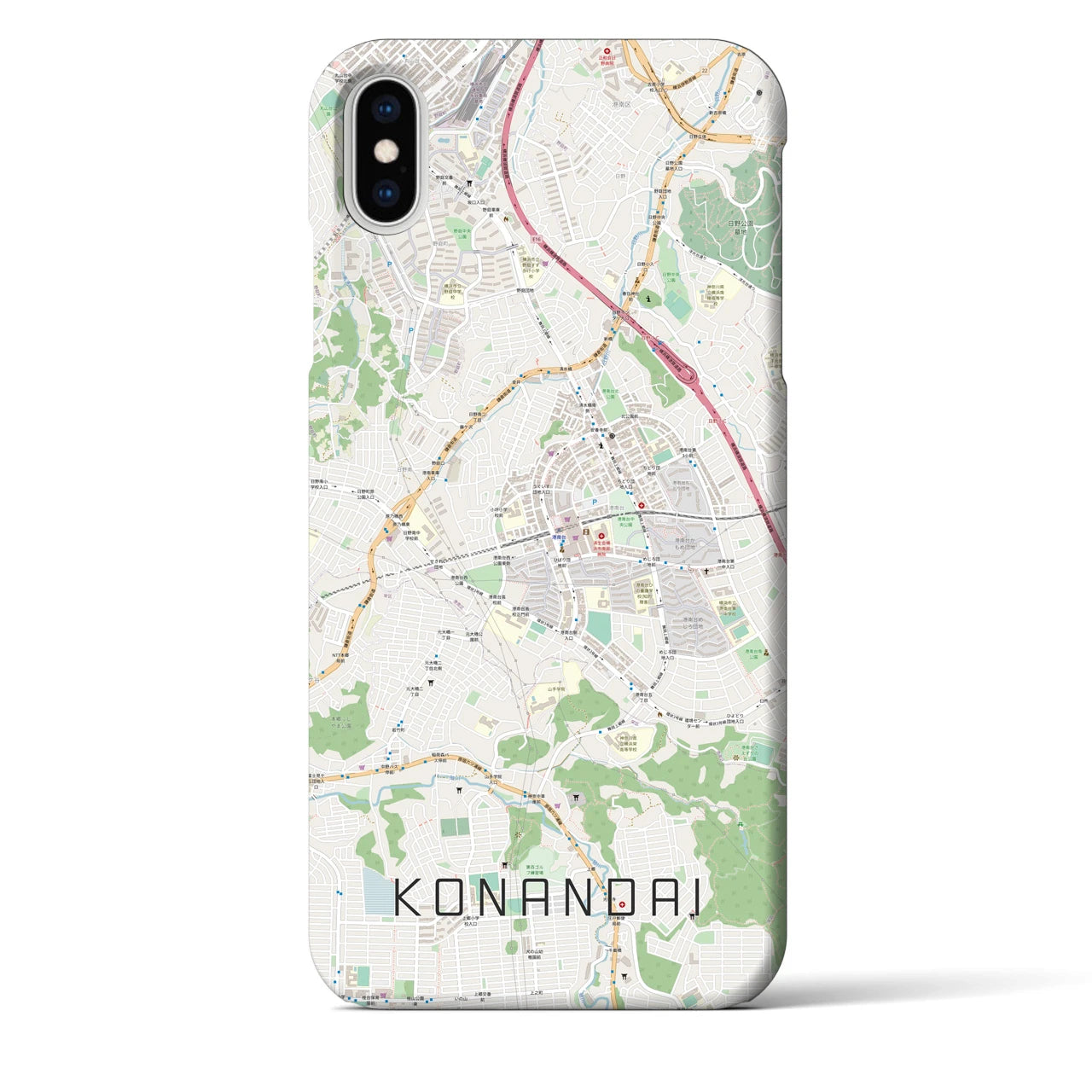 【港南台(神奈川県)】地図柄iPhoneケース(バックカバータイプ)
