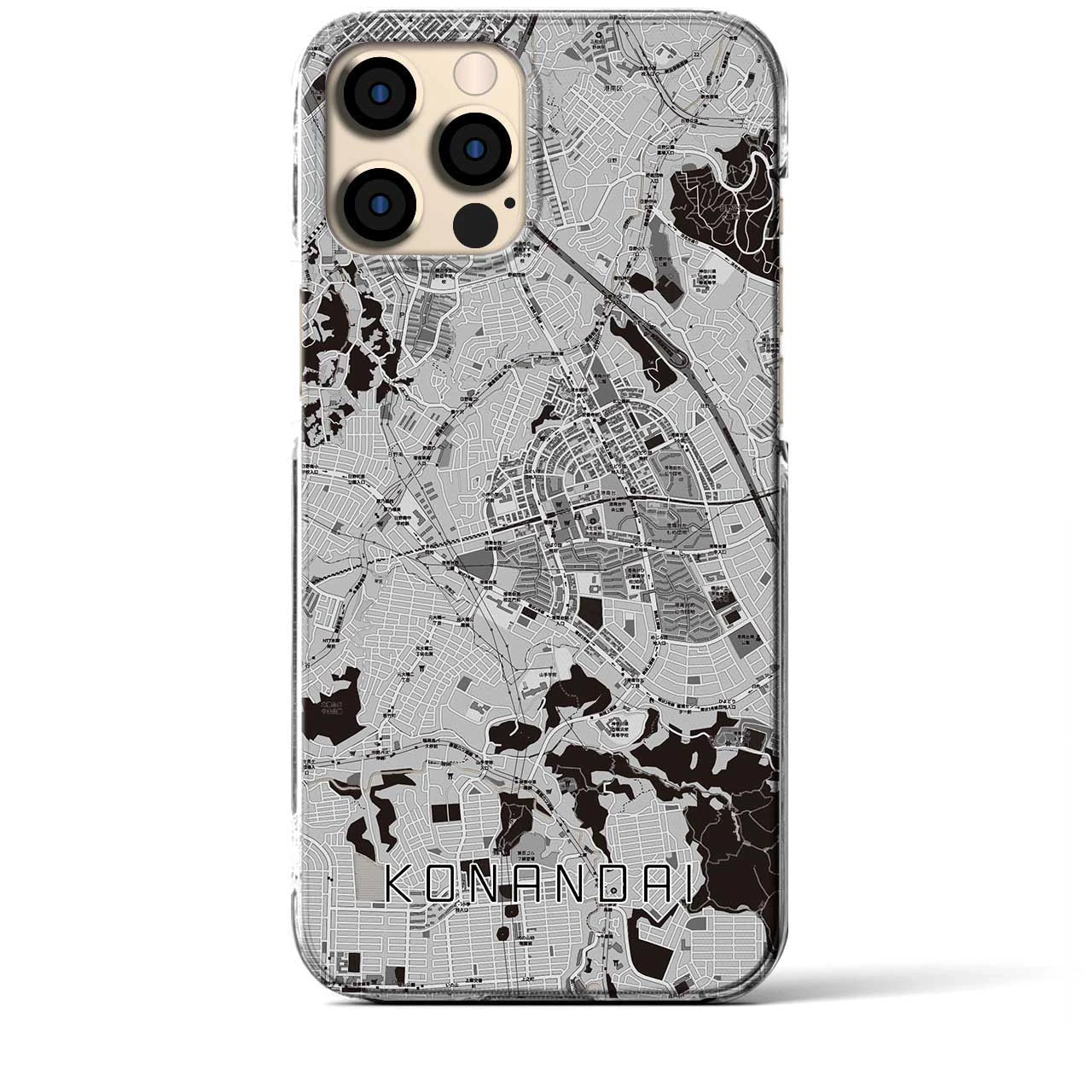 【港南台(神奈川県)】地図柄iPhoneケース(クリアタイプ)