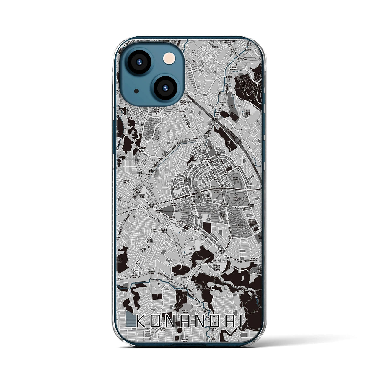 【港南台(神奈川県)】地図柄iPhoneケース(クリアタイプ)