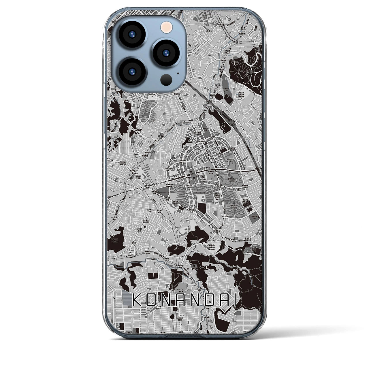 【港南台(神奈川県)】地図柄iPhoneケース(クリアタイプ)