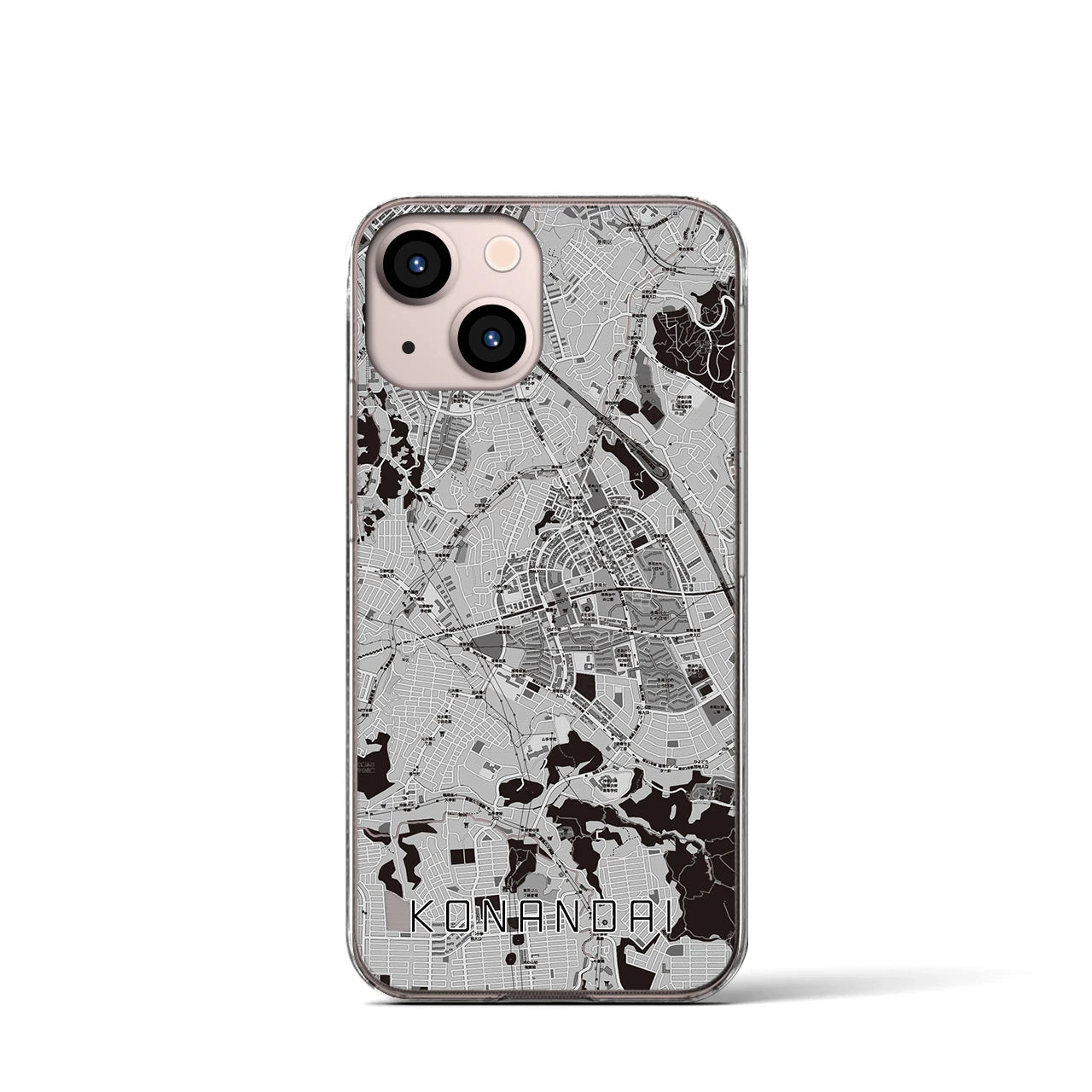 【港南台(神奈川県)】地図柄iPhoneケース(クリアタイプ)