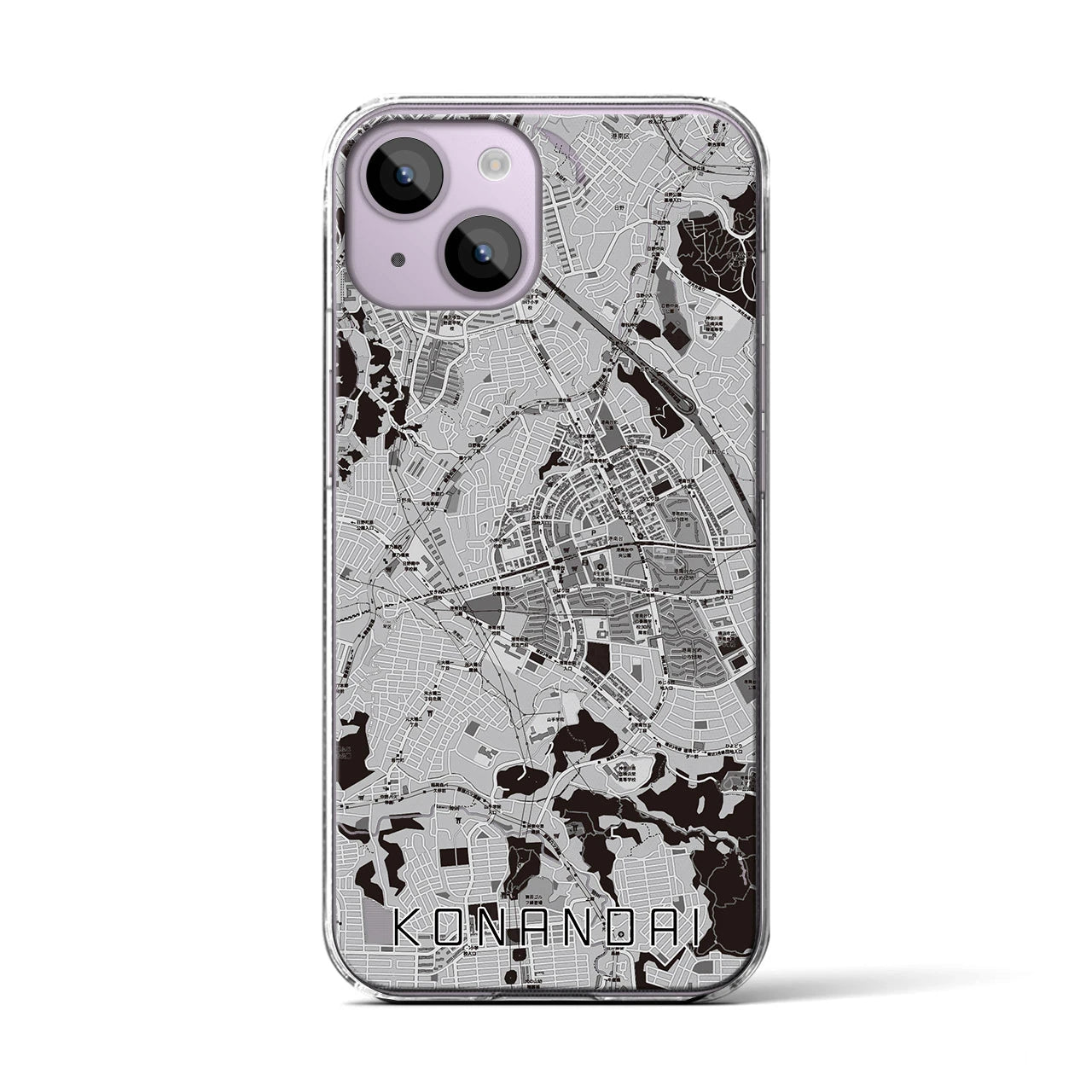 【港南台(神奈川県)】地図柄iPhoneケース(クリアタイプ)