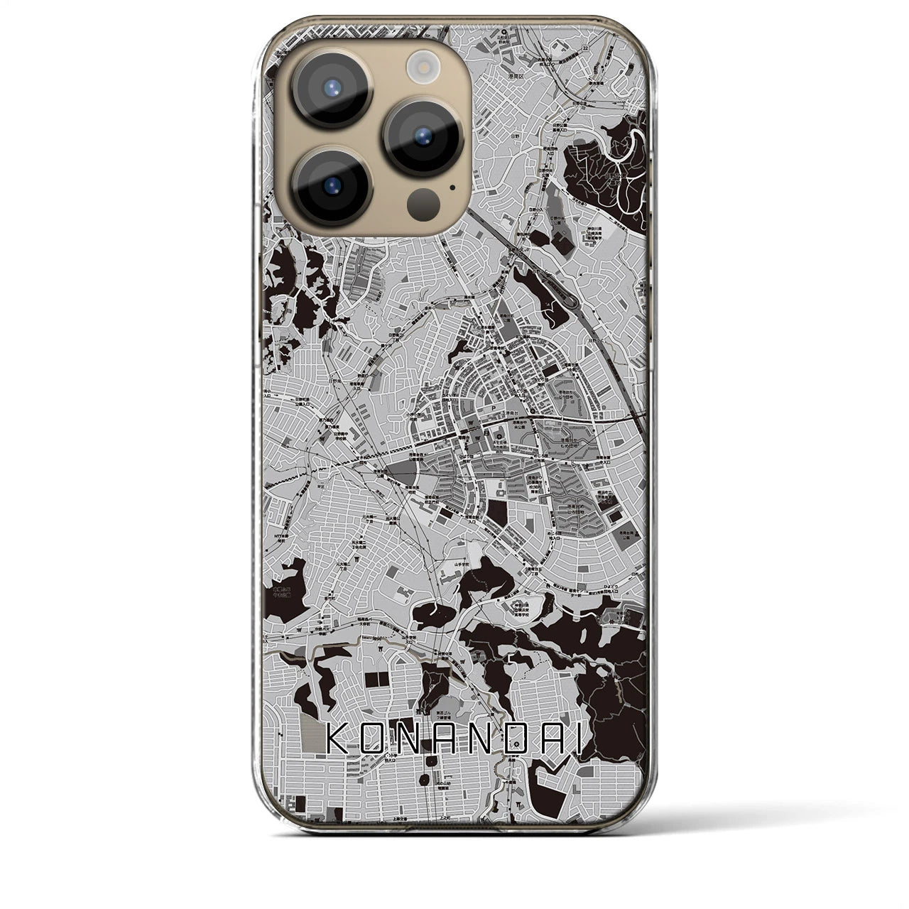 【港南台(神奈川県)】地図柄iPhoneケース(クリアタイプ)