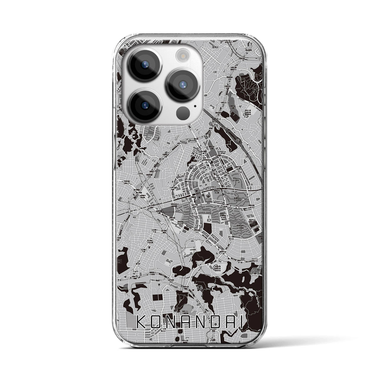 【港南台(神奈川県)】地図柄iPhoneケース(クリアタイプ)