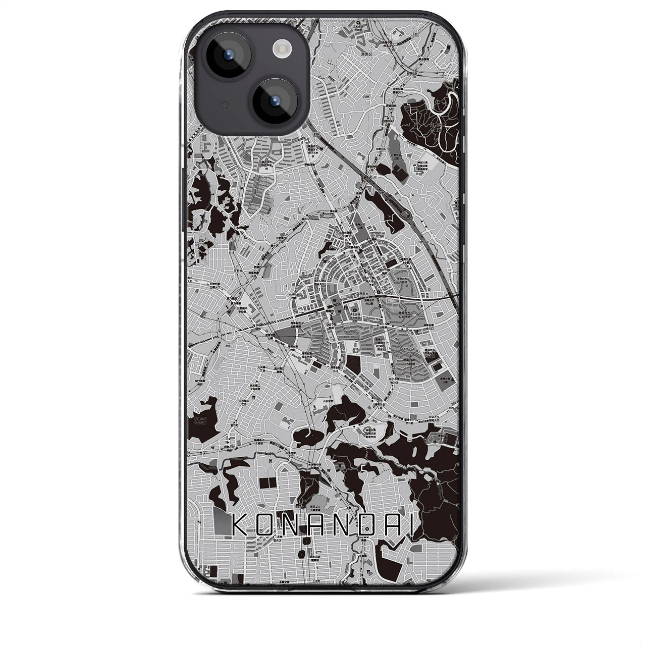 【港南台(神奈川県)】地図柄iPhoneケース(クリアタイプ)