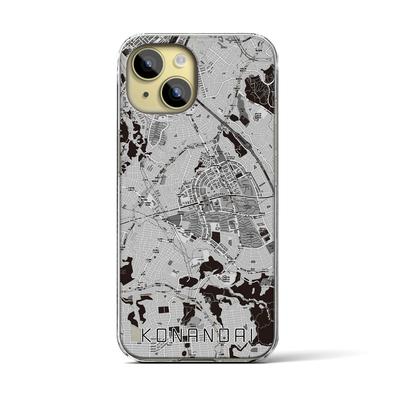 【港南台(神奈川県)】地図柄iPhoneケース(クリアタイプ)