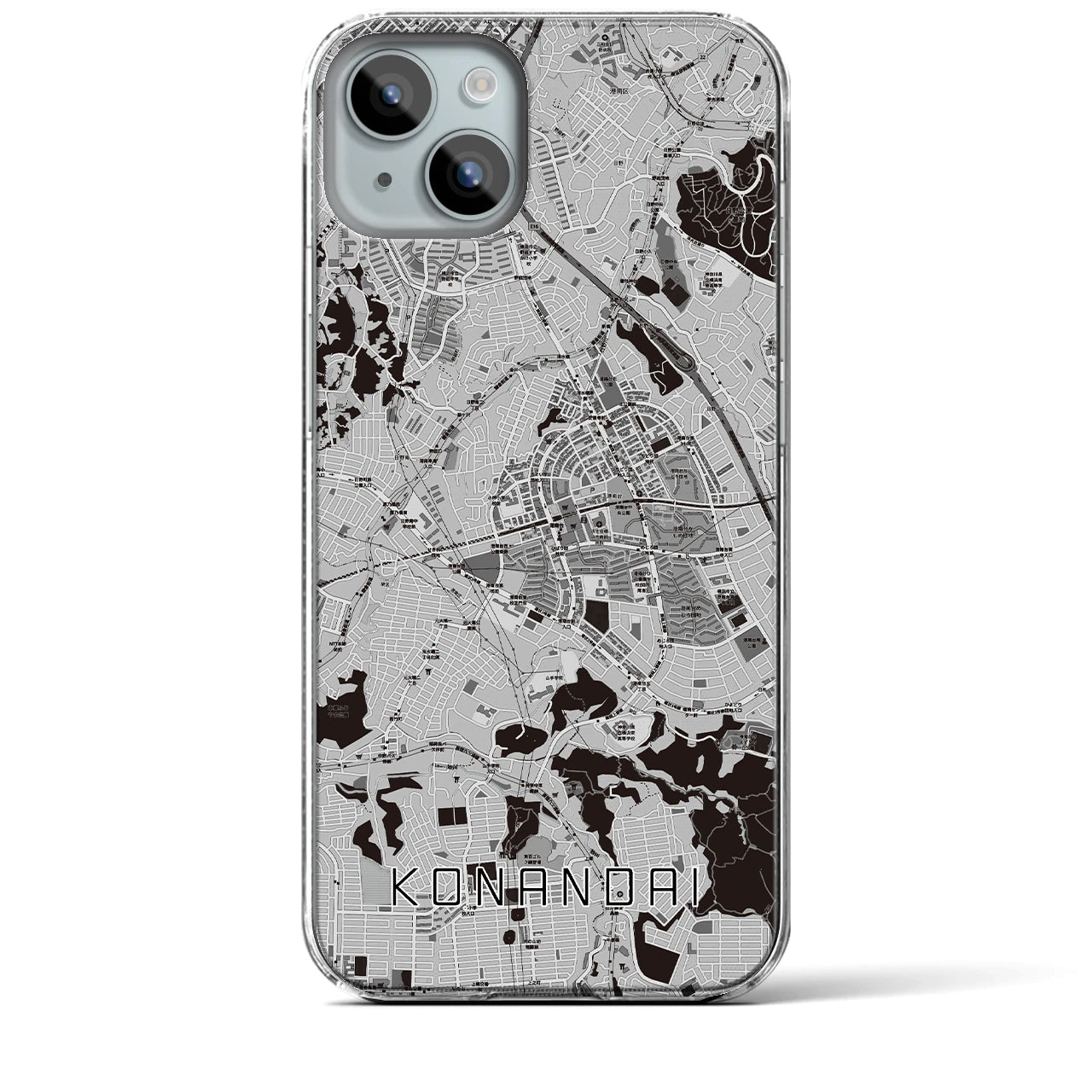 【港南台(神奈川県)】地図柄iPhoneケース(クリアタイプ)