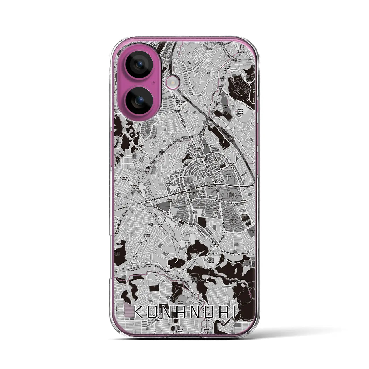 【港南台(神奈川県)】地図柄iPhoneケース(クリアタイプ)