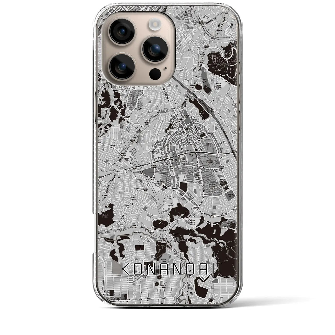 【港南台(神奈川県)】地図柄iPhoneケース(クリアタイプ)