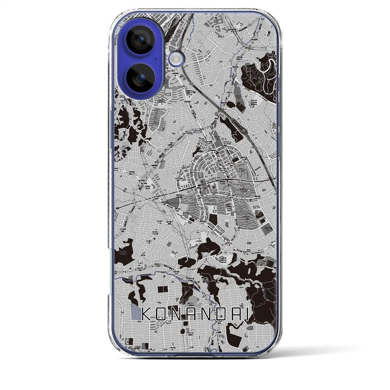 【港南台(神奈川県)】地図柄iPhoneケース(クリアタイプ)