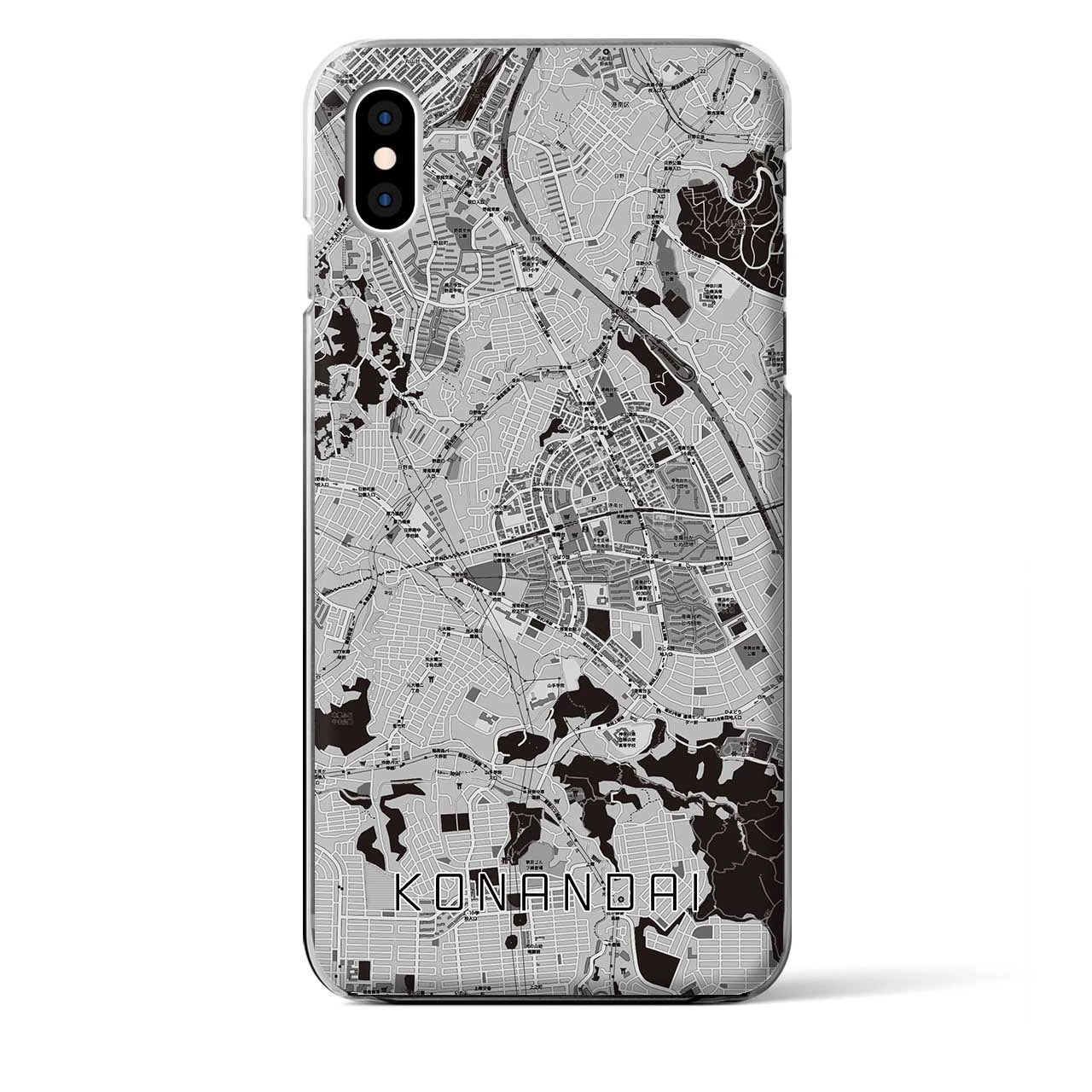 【港南台(神奈川県)】地図柄iPhoneケース(クリアタイプ)