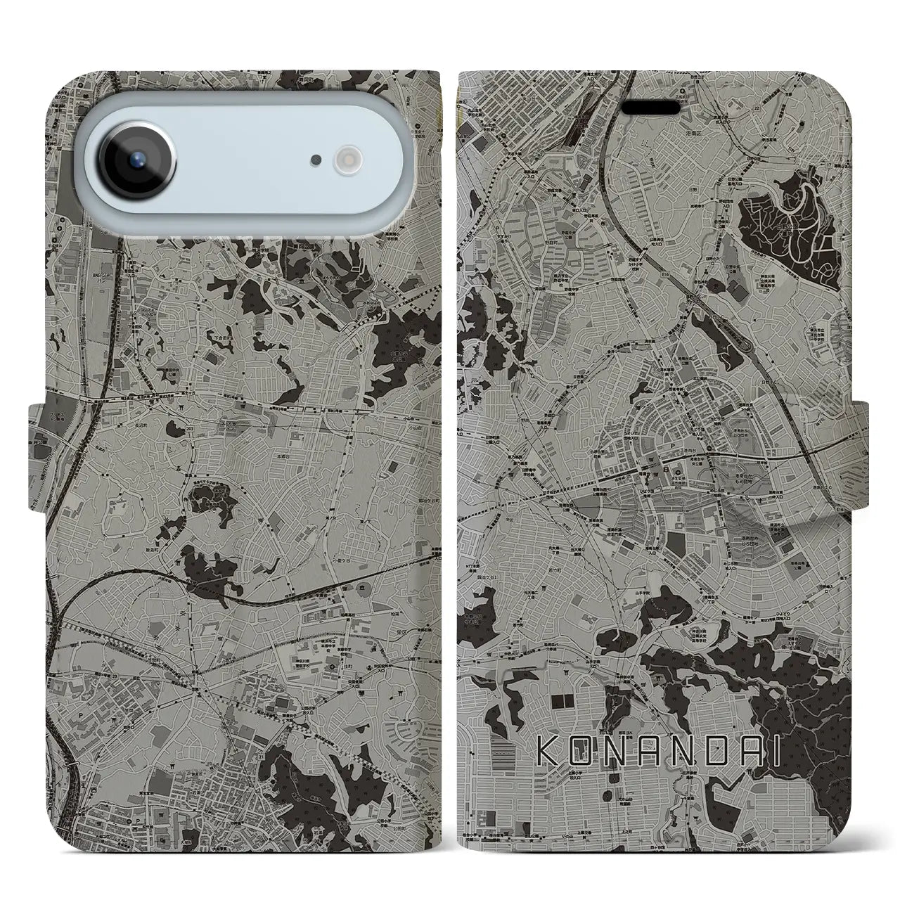 【港南台(神奈川県)】地図柄iPhoneケース(手帳タイプ)