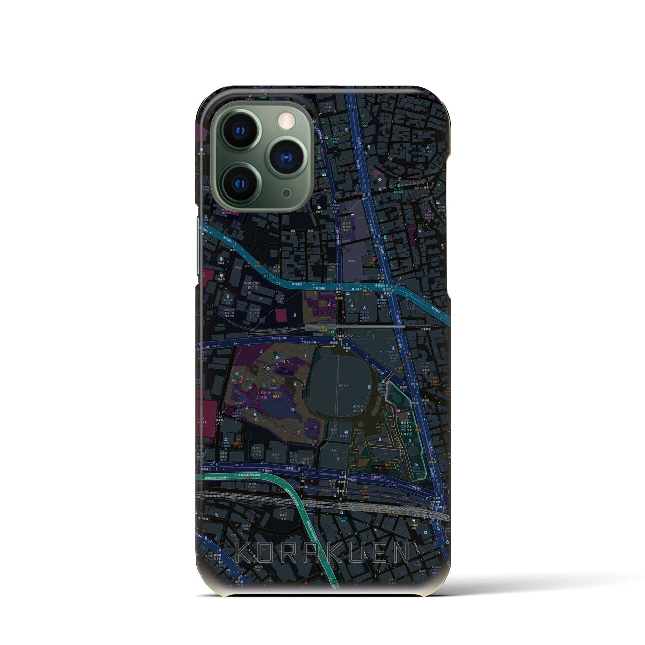 【後楽園(東京都)】地図柄iPhoneケース(バックカバータイプ)