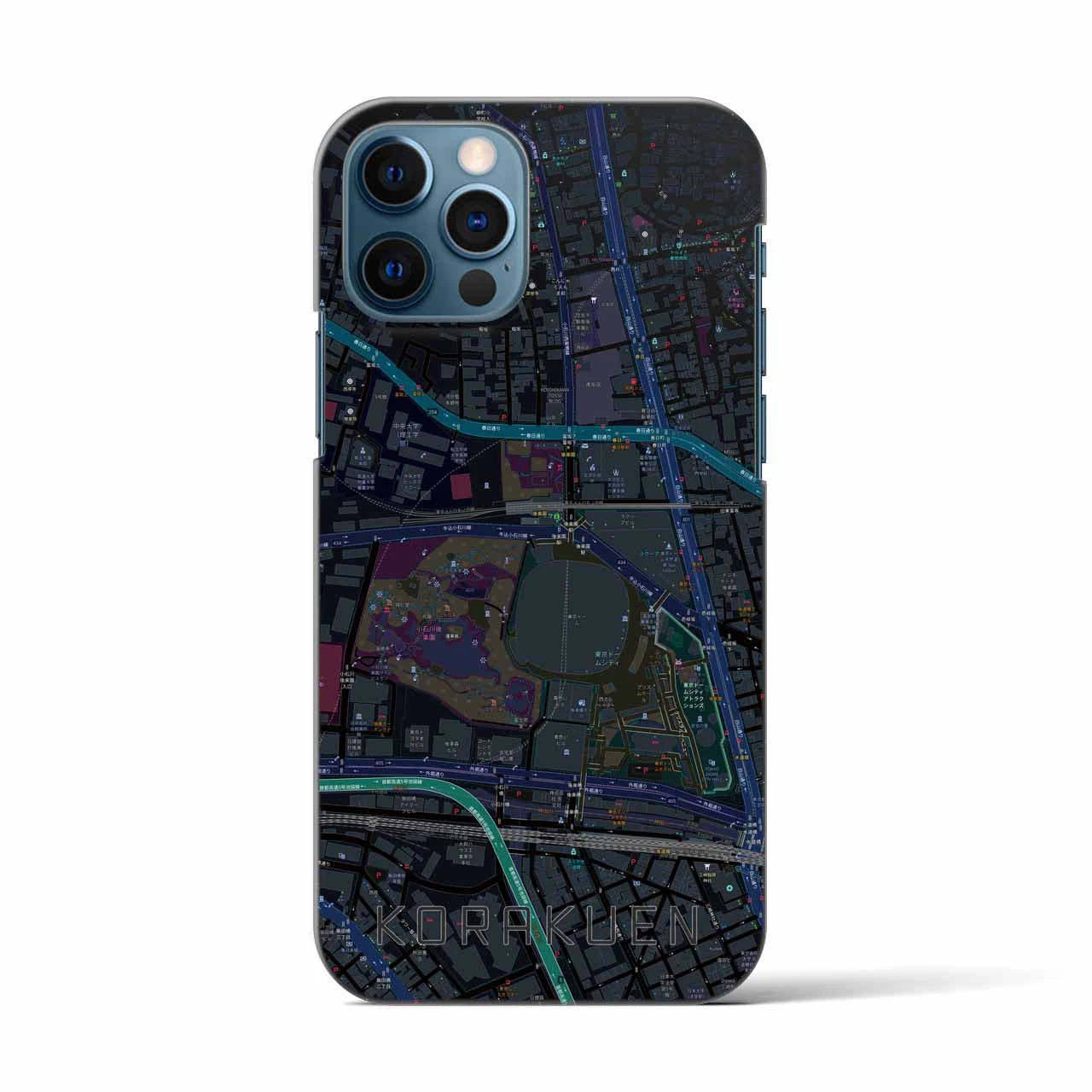 【後楽園(東京都)】地図柄iPhoneケース(バックカバータイプ)