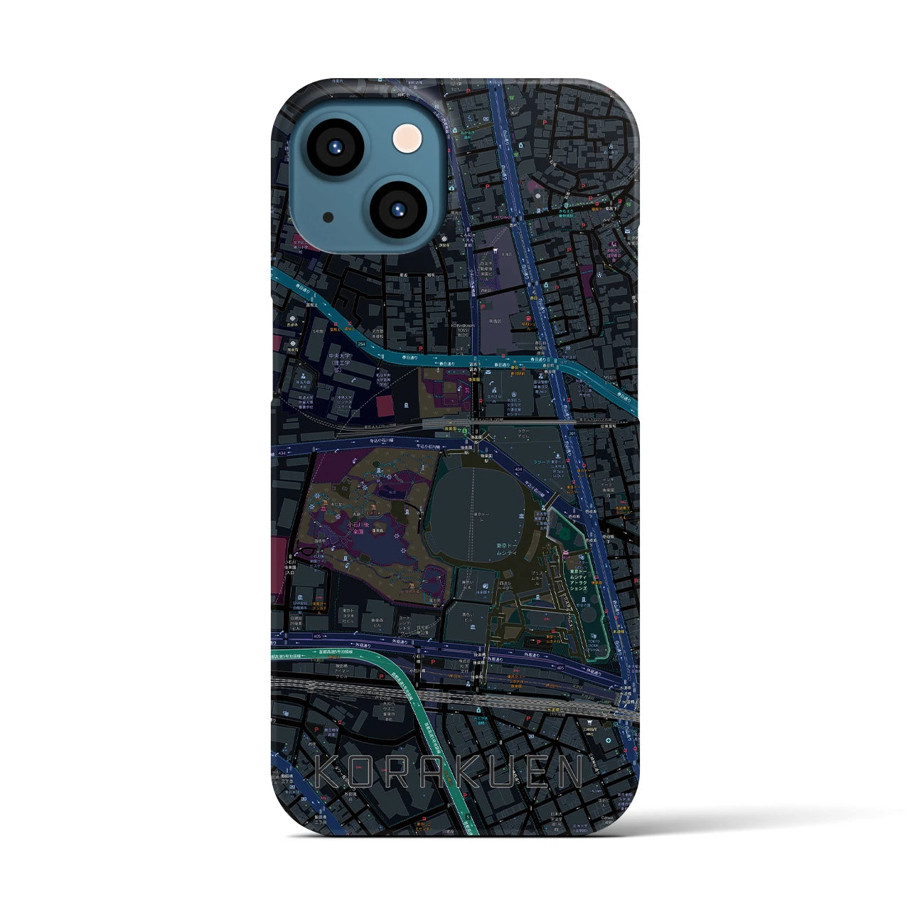 【後楽園(東京都)】地図柄iPhoneケース(バックカバータイプ)