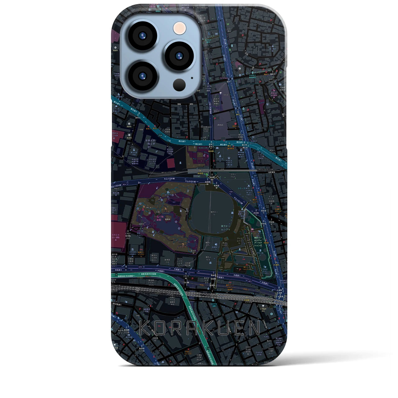 【後楽園(東京都)】地図柄iPhoneケース(バックカバータイプ)