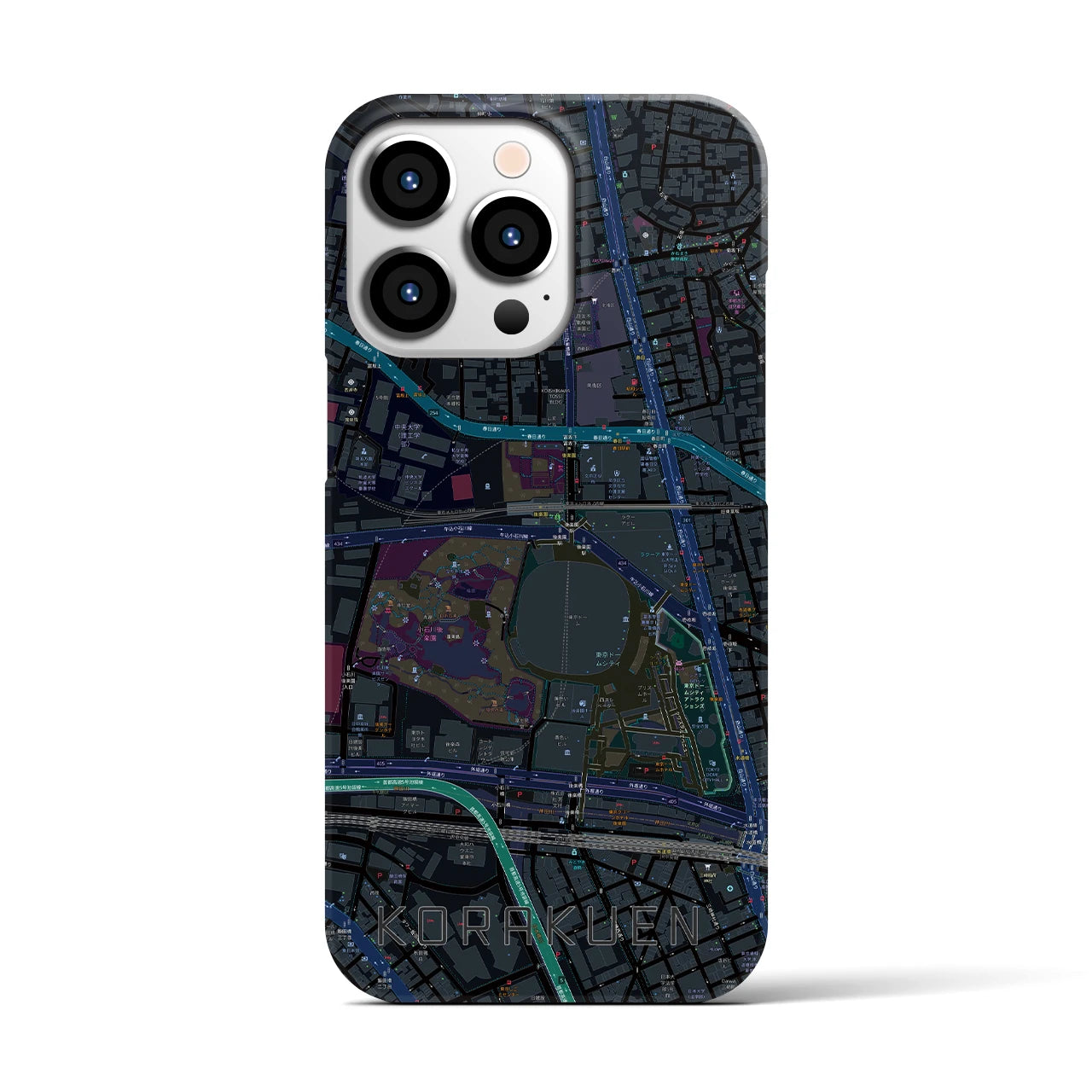 【後楽園(東京都)】地図柄iPhoneケース(バックカバータイプ)