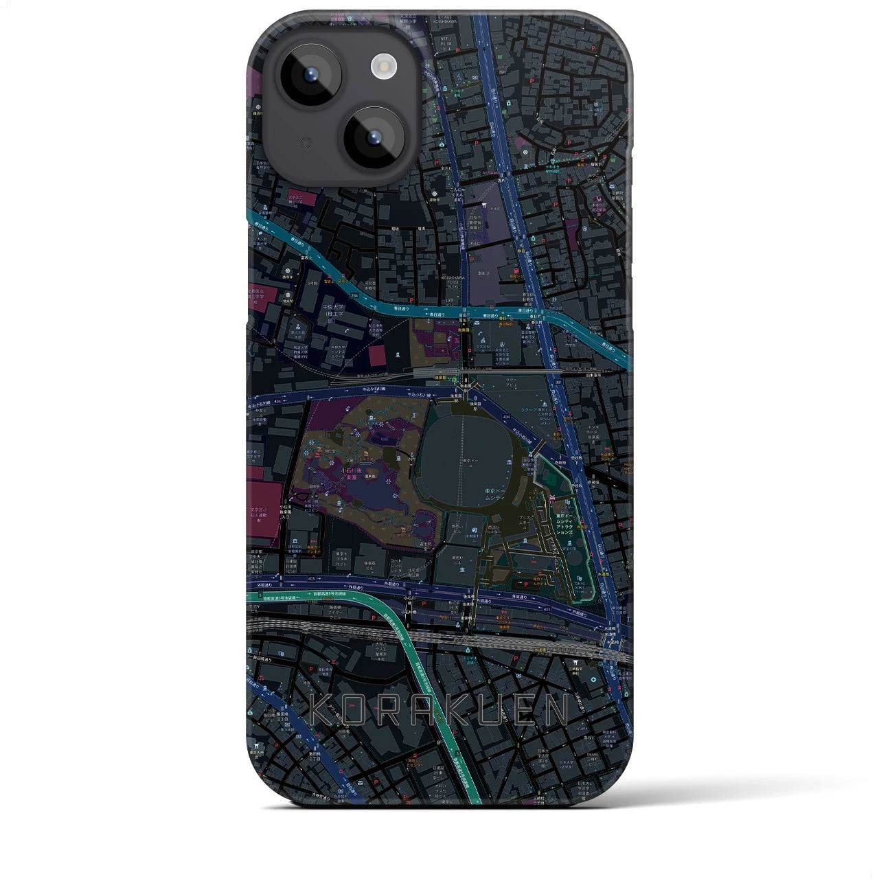 【後楽園(東京都)】地図柄iPhoneケース(バックカバータイプ)