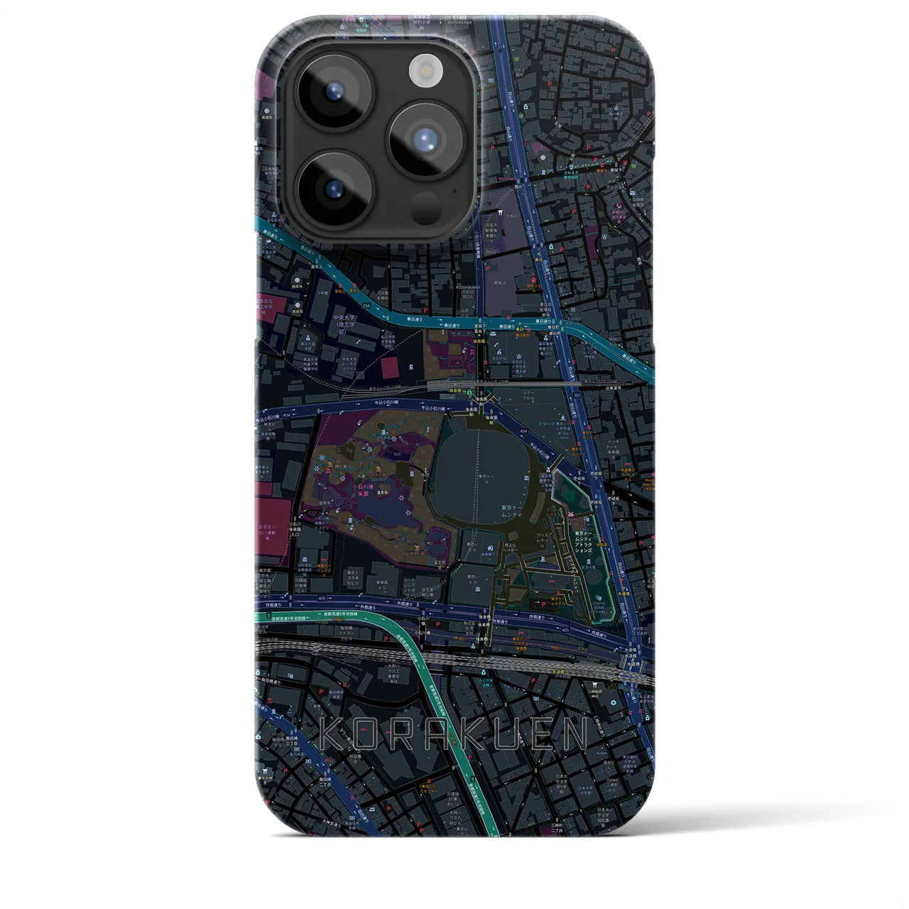 【後楽園(東京都)】地図柄iPhoneケース(バックカバータイプ)