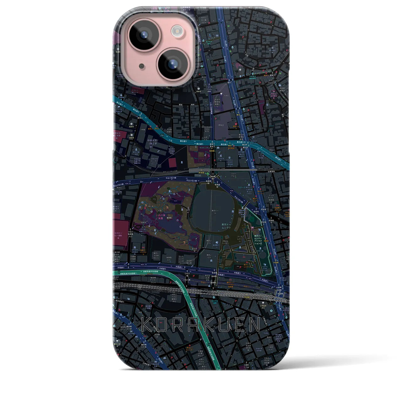 【後楽園(東京都)】地図柄iPhoneケース(バックカバータイプ)