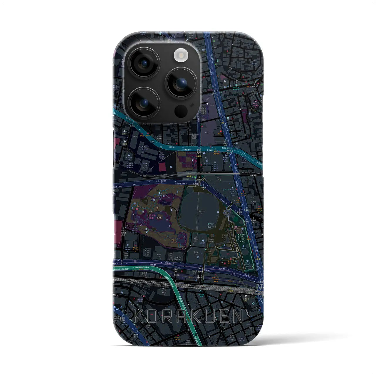 【後楽園(東京都)】地図柄iPhoneケース(バックカバータイプ)