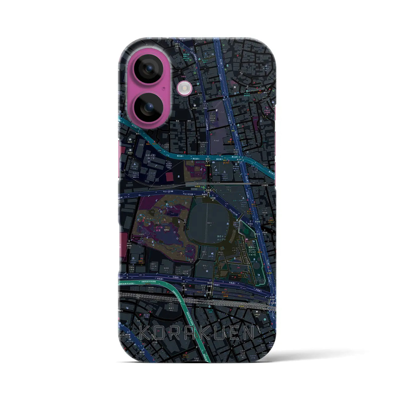 【後楽園(東京都)】地図柄iPhoneケース(バックカバータイプ)