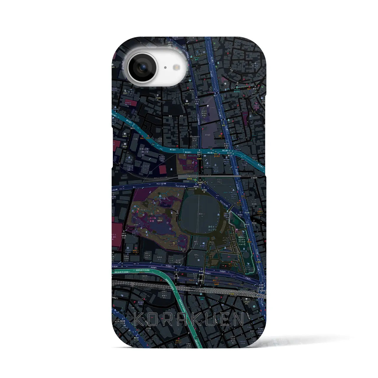 【後楽園(東京都)】地図柄iPhoneケース(バックカバータイプ)
