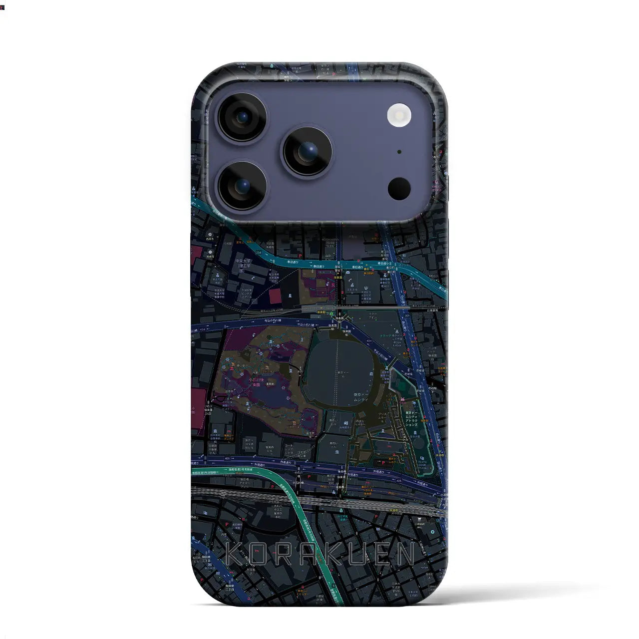 【後楽園(東京都)】地図柄iPhoneケース(バックカバータイプ)