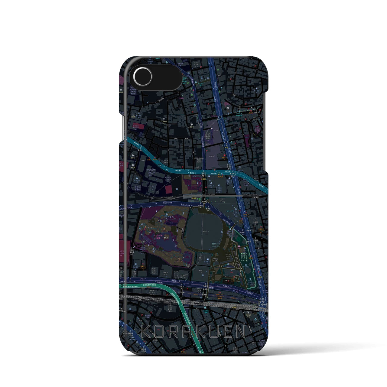 【後楽園(東京都)】地図柄iPhoneケース(バックカバータイプ)