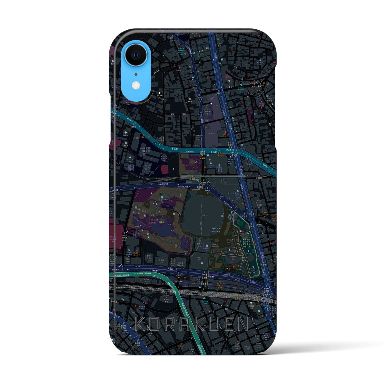 【後楽園(東京都)】地図柄iPhoneケース(バックカバータイプ)