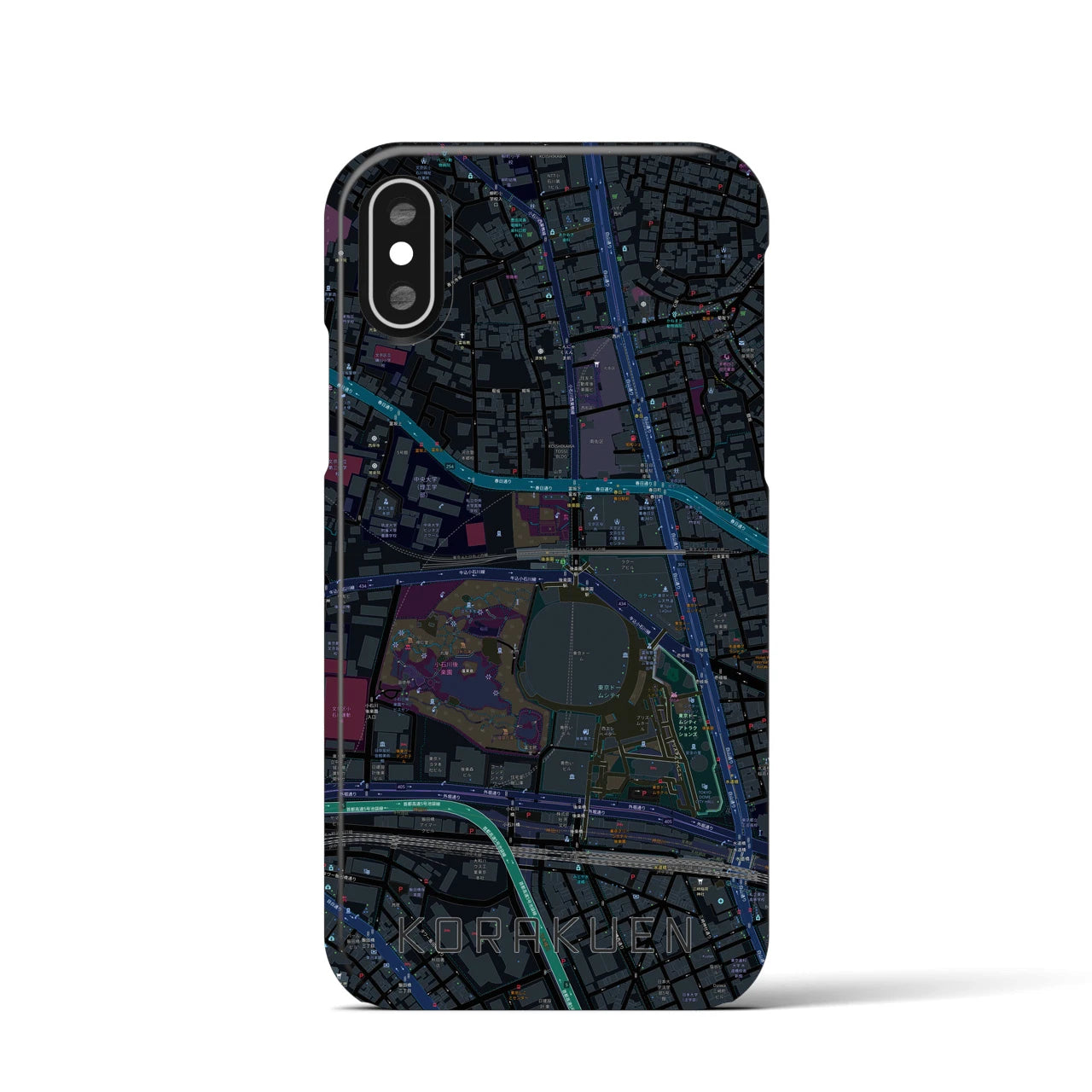 【後楽園(東京都)】地図柄iPhoneケース(バックカバータイプ)