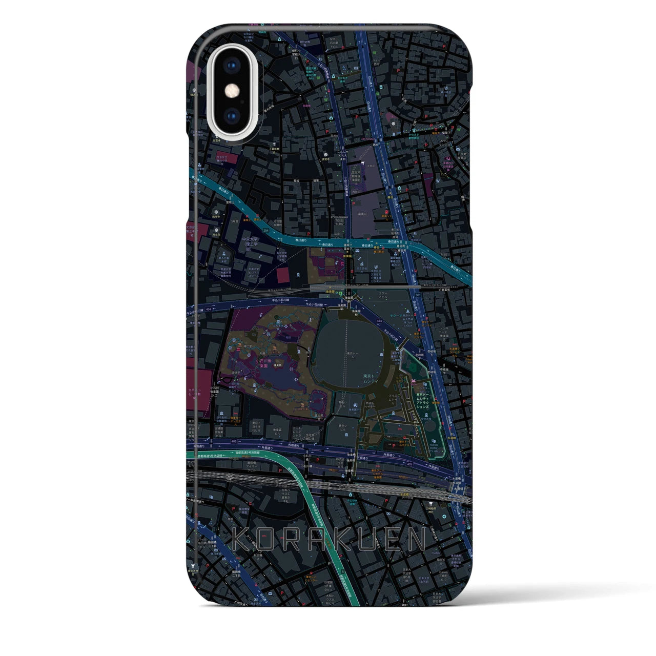 【後楽園(東京都)】地図柄iPhoneケース(バックカバータイプ)