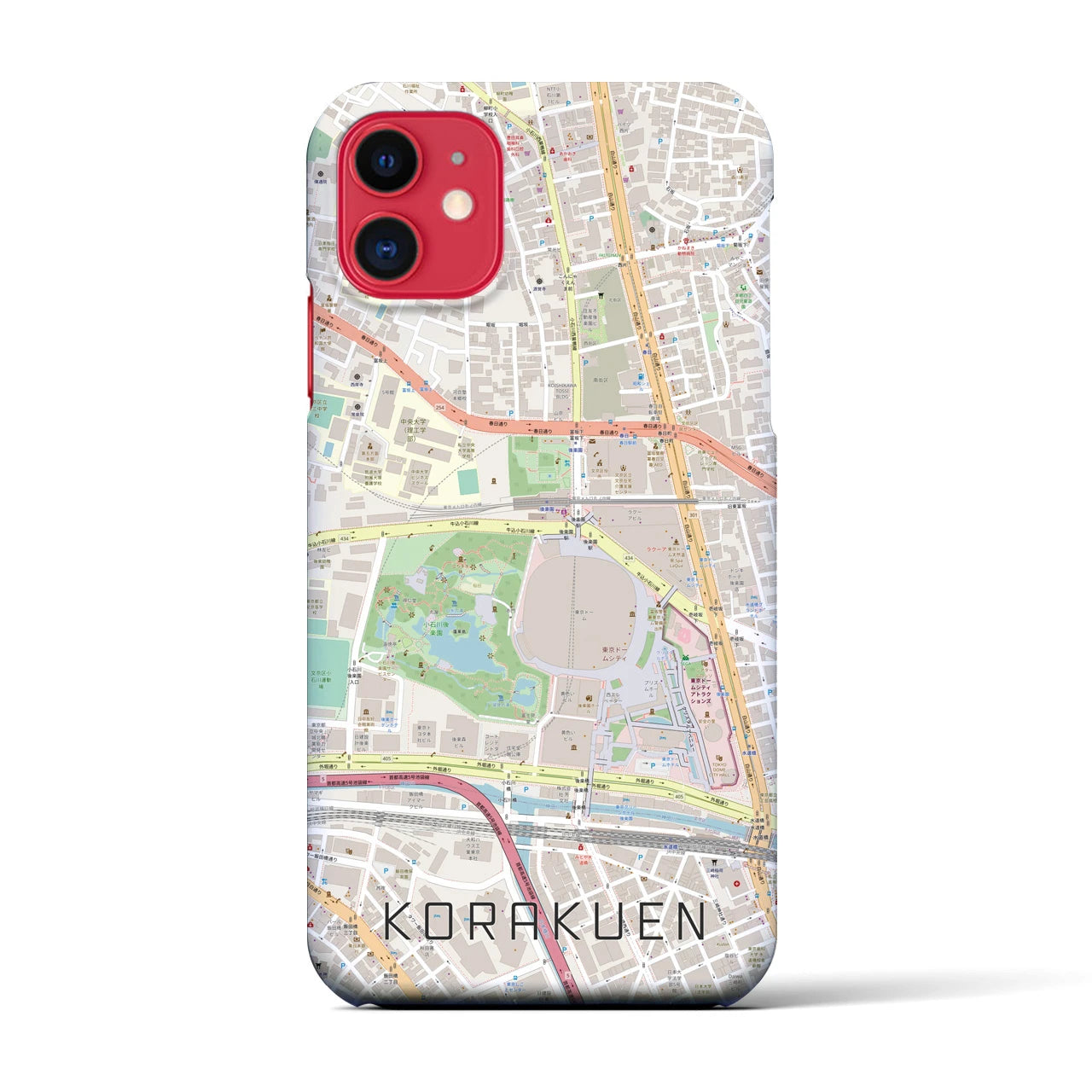 【後楽園(東京都)】地図柄iPhoneケース(バックカバータイプ)