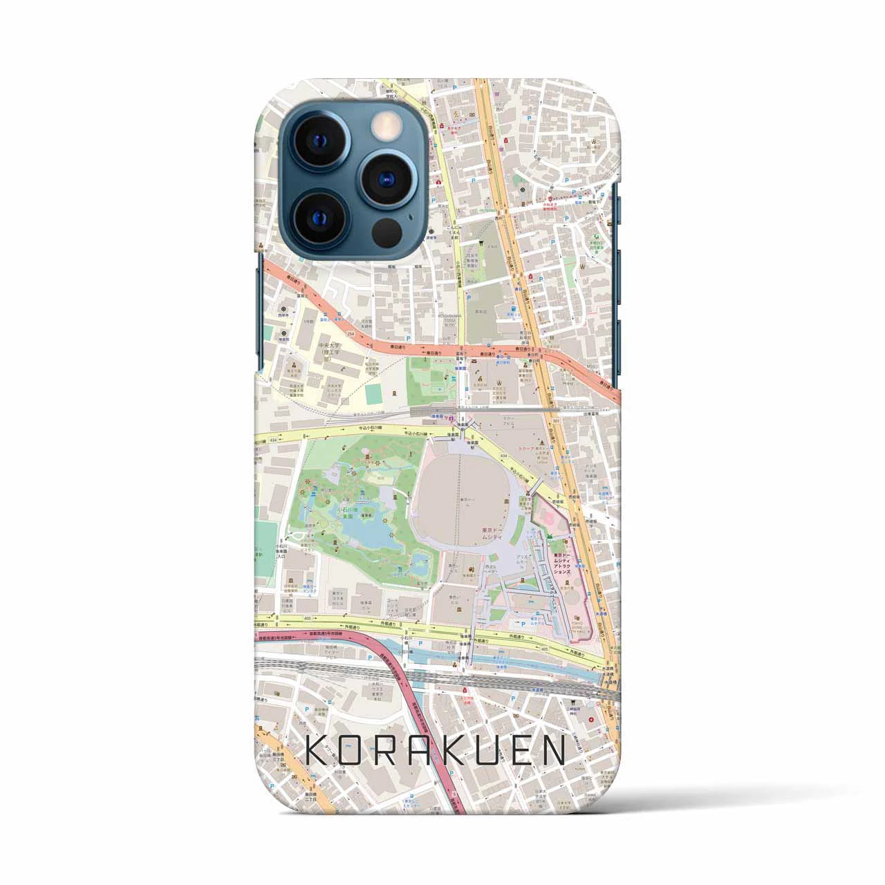 【後楽園(東京都)】地図柄iPhoneケース(バックカバータイプ)