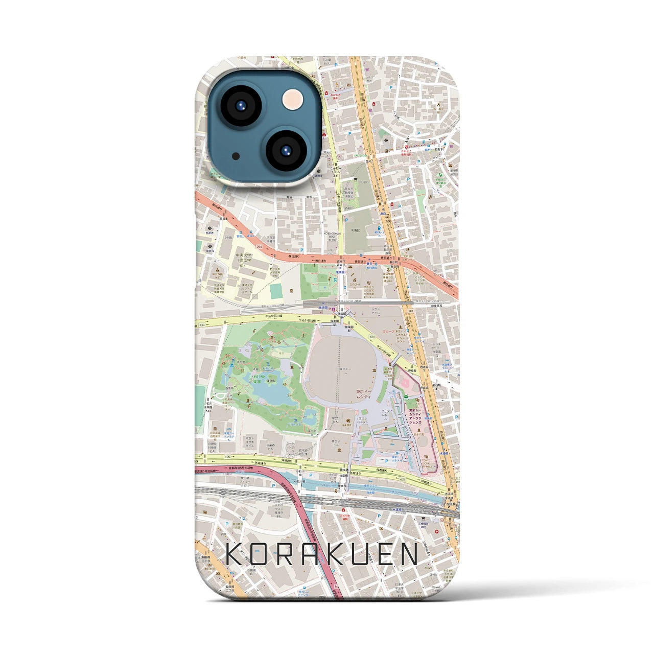 【後楽園(東京都)】地図柄iPhoneケース(バックカバータイプ)
